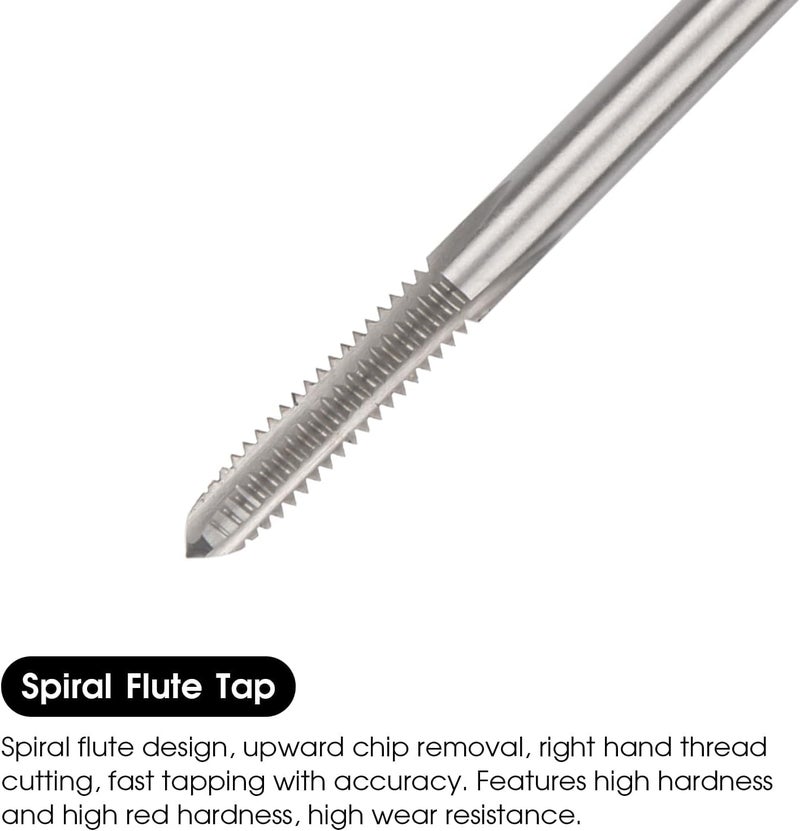 Winfox M5 x 0.5 Straight Flute Thread Tap and 4.5mm Twist Drill Bit Set, Metric Titanium Plated 6542 High Speed Steel Machine Screw Thread Tap Threading Drilling Tool - Image 2